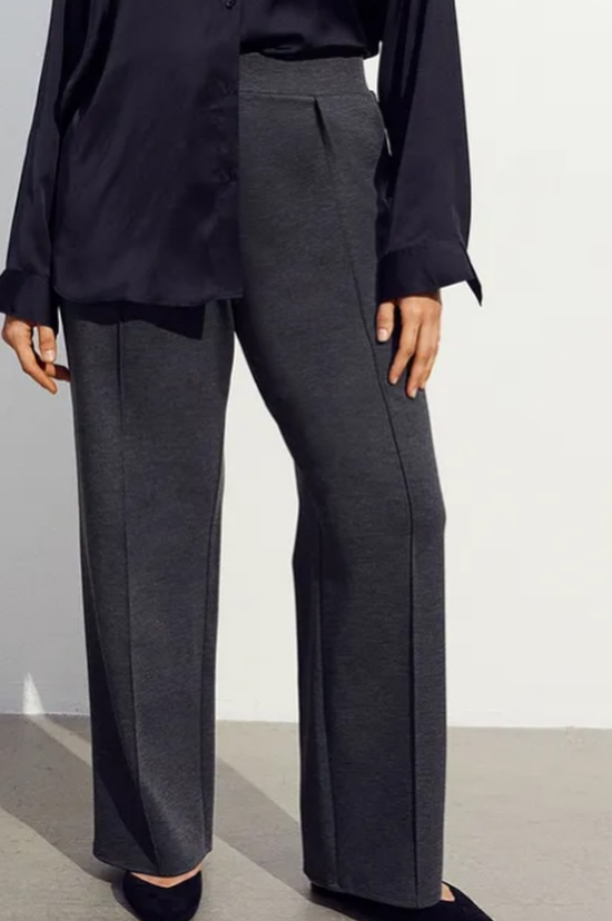 H&M - High-Waisted Tailored Trousers - Dk Grey
