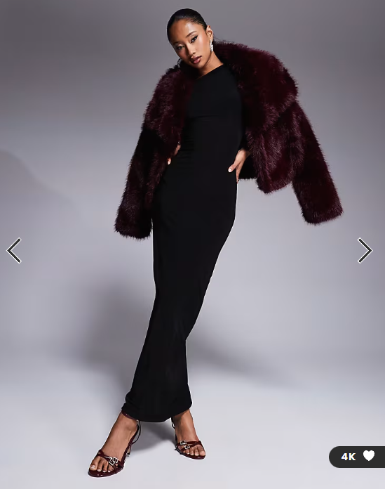 Kaiia exclusive double layered slinky drape off shoulder bodycon maxi dress in black