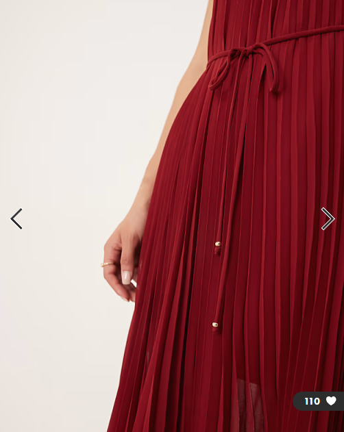 Forever New bandeau pleated midaxi dress in muted red