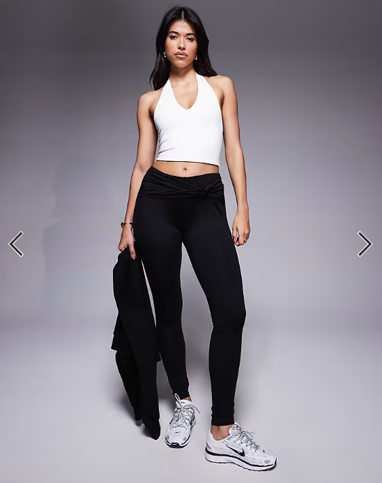 ASOS DESIGN Sculpting halter neck crop top in white