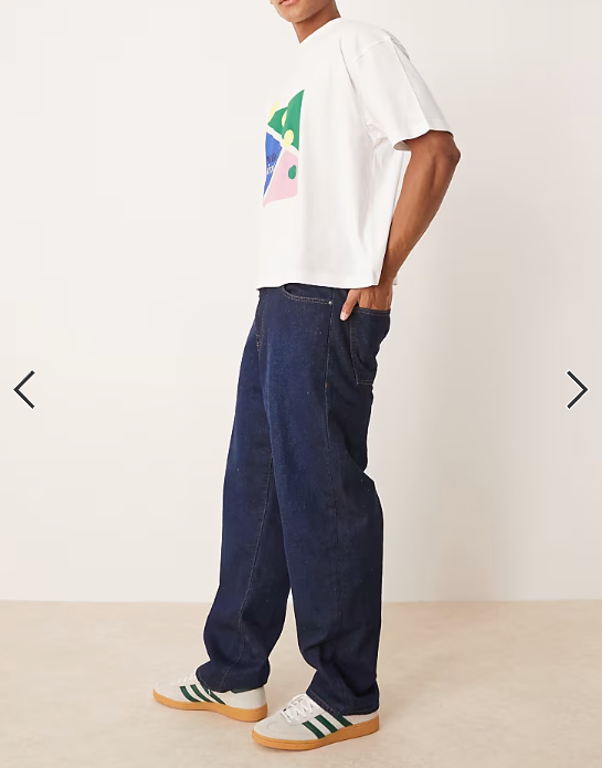 ASOS DESIGN baggy jeans in dark wash blue