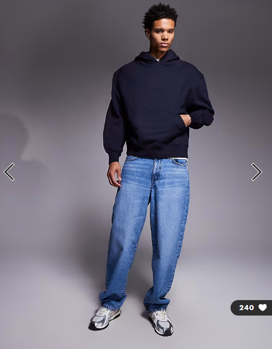ASOS DESIGN premium heavyweight oversized hoodie in 400gsm navy - NAVY