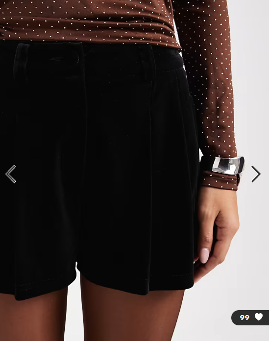 Miss Selfridge - Tailored velvet micro short in black