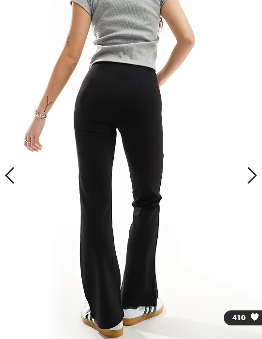 JDY high waisted flare trousers in black - BLACK
