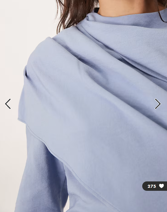 ASOS DESIGN Tall high neck draped bodice maxi dress in mid blue