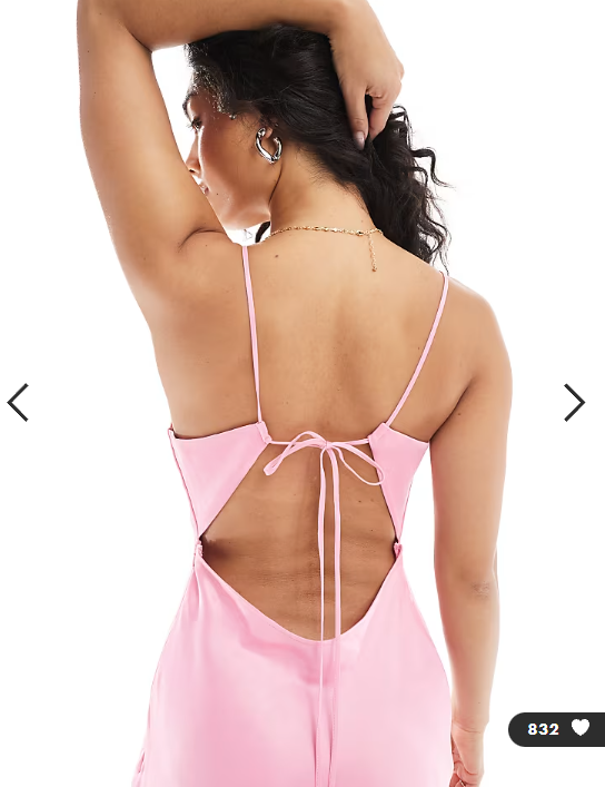ASOS DESIGN satin tie back maxi dress in pink