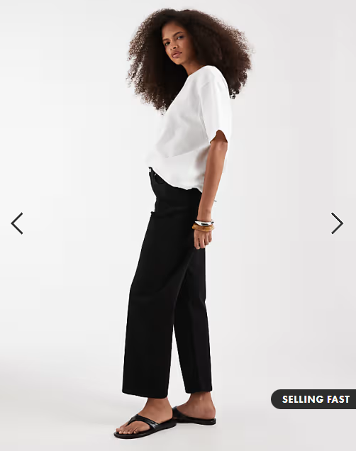 ASOS DESIGN ankle grazer comfort stretch straight leg jeans in black