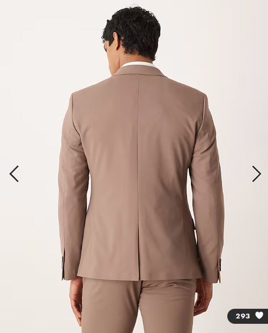 ASOS DESIGN skinny suit jacket in chocolate brown