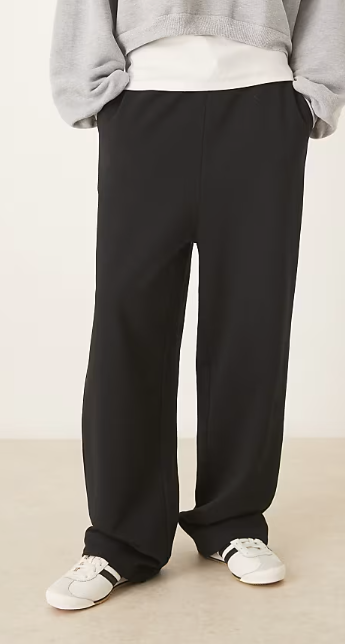 ASOS DESIGN essentials wide leg jogger in black