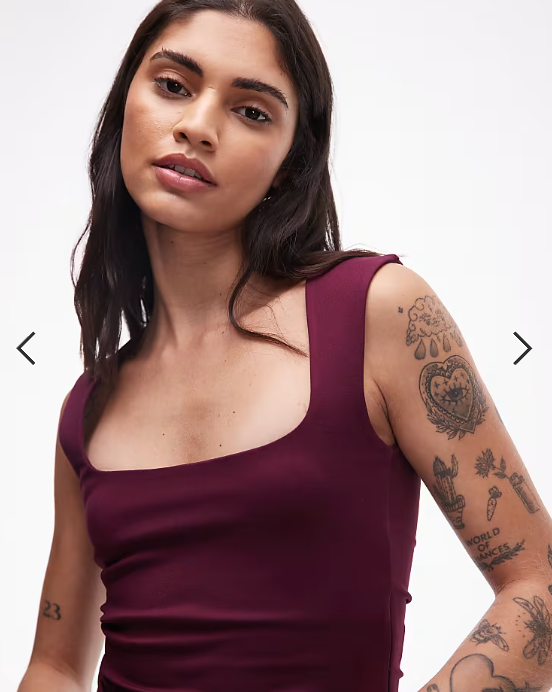 ASOS DESIGN co-ord ponte round neck top in berry