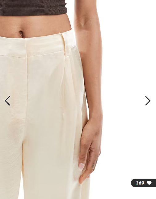 ASOS DESIGN Tall tailored straight leg satin trousers in ivory