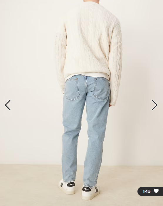 ASOS DESIGN tapered fit jeans in mid wash blue