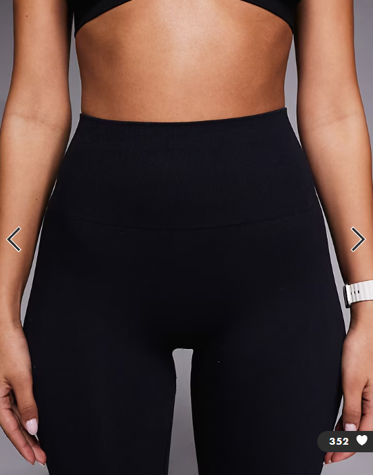 4505 seamless baby rib high waist gym leggings in black