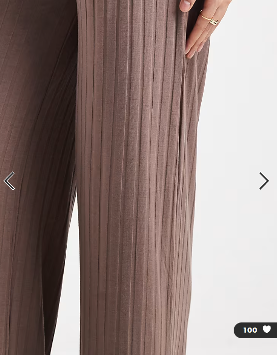 Mamalicious Maternity ribbed wide leg jersey pants in light brown