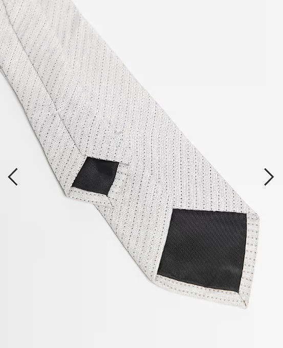 ASOS DESIGN textured tie and pocket square in stone