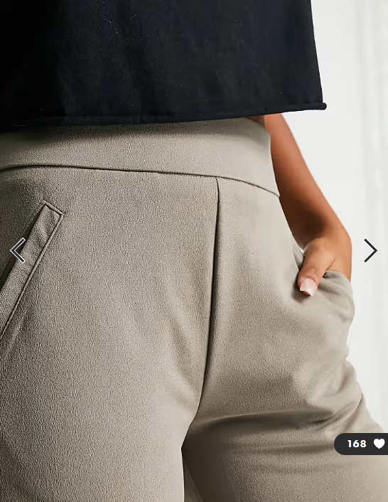 JDY wide leg tailored trousers in mushroom