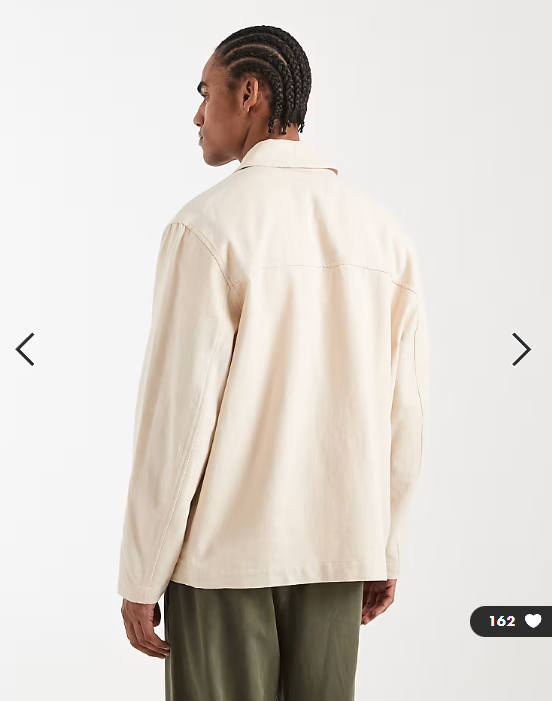 ASOS DESIGN relaxed linen blend shacket in stone