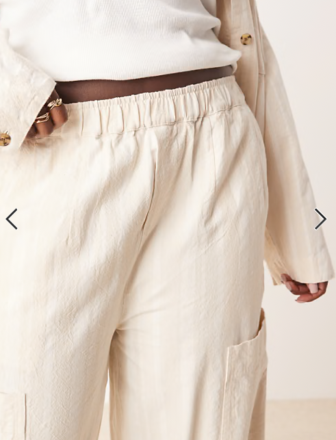 ASOS DESIGN Curve cotton barrel leg trousers