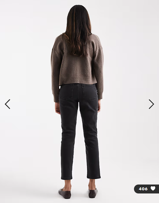 ASOS DESIGN Maternity slim fit comfort mom jeans in washed black