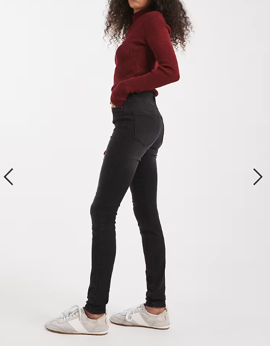 ONLY Royal high waisted skinny jeans in washed black