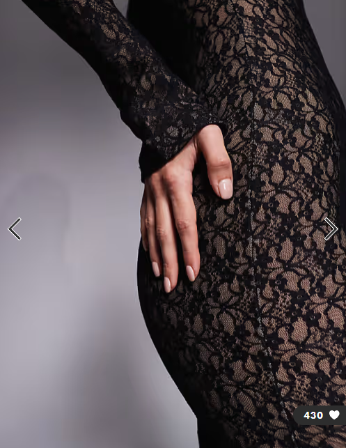 Ruched & Ready high neck long sleeve sculpting lace maxi dress in black