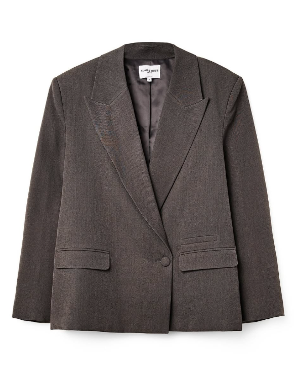 NAKD x Claire Rose - Oversized Padded Blazer Jacket - Grey Dark
