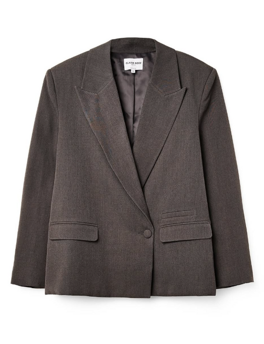 NAKD x Claire Rose - Oversized Padded Blazer Jacket - Grey Dark