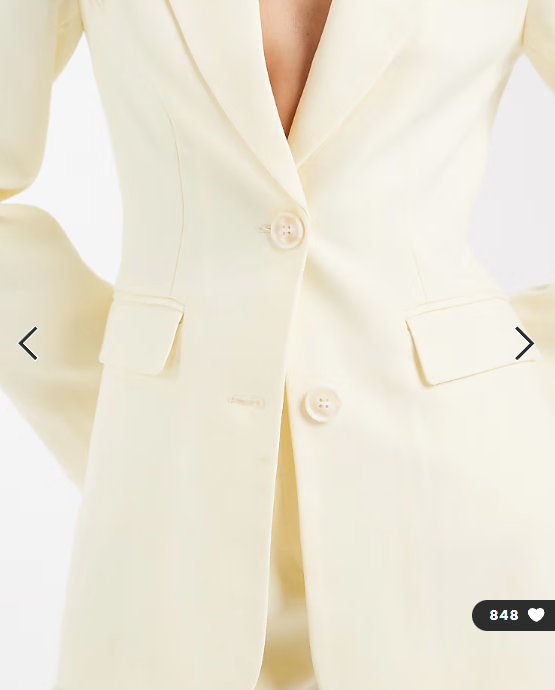 4th & Reckless tailored cinched waist pocket front blazer in yellow - part of a set