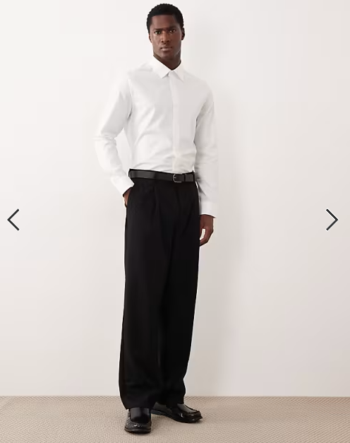 ASOS DESIGN slim fit easy iron smart twill shirt in white