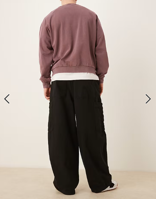 ASOS DESIGN oversized baggy cargos in black