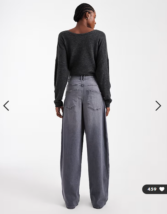ONLY Tall Tamy barrel jeans in grey denim