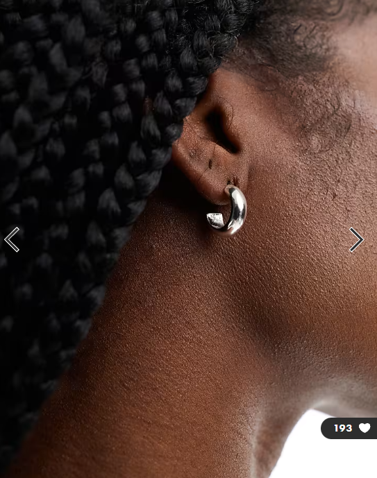 Pieces everyday hoop earrings in plated sterling silver
