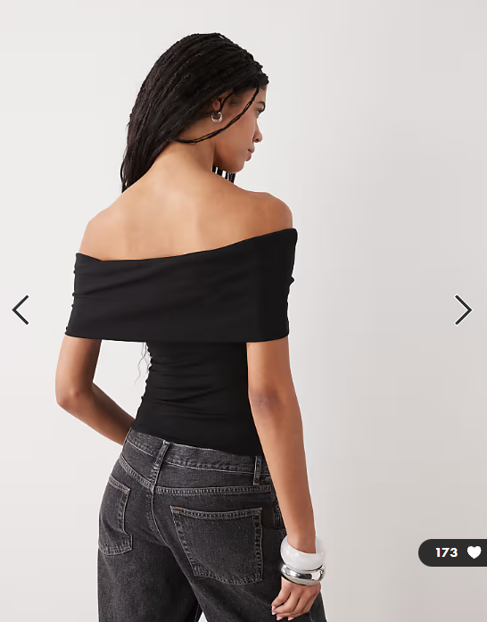Weekday bardot top in black