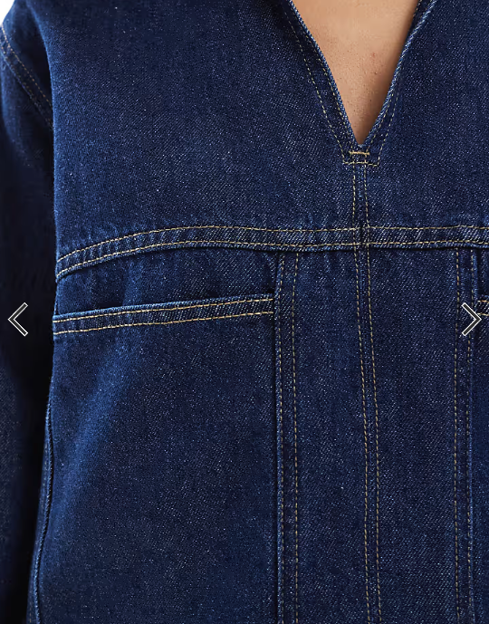 ASOS DESIGN denim cropped rugby top in rinse