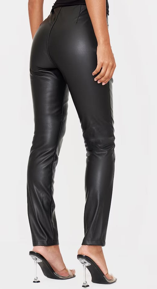 Black Faux Leather Stretch Leggings