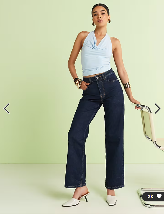 ASOS DESIGN comfort stretch straight leg jeans in rinse