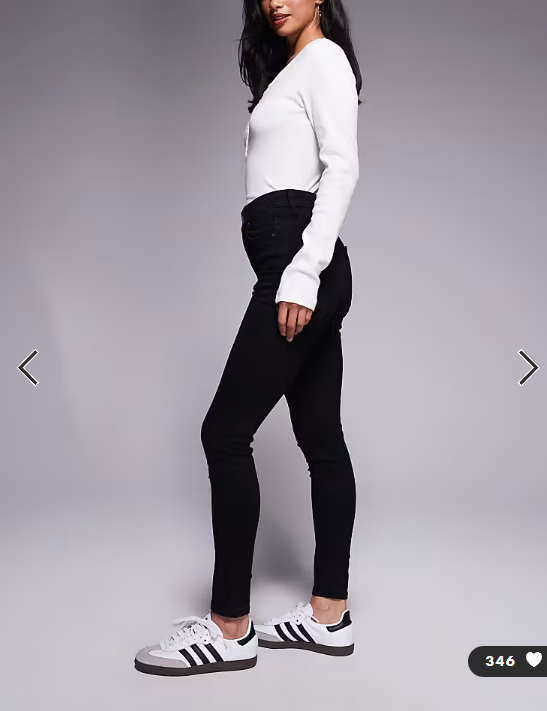 ASOS DESIGN Petite skinny jeans in black