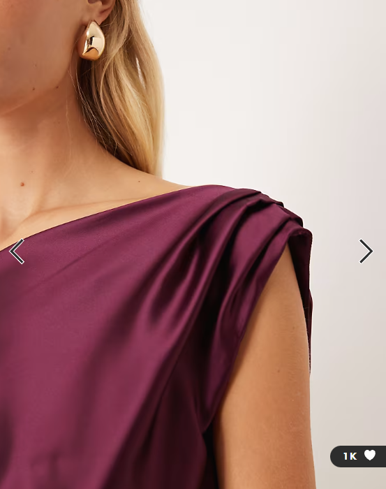 ASOS DESIGN satin drape one shoulder mini dress in plum