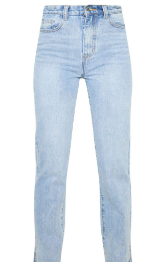 Light Wash Split Hem Jeans