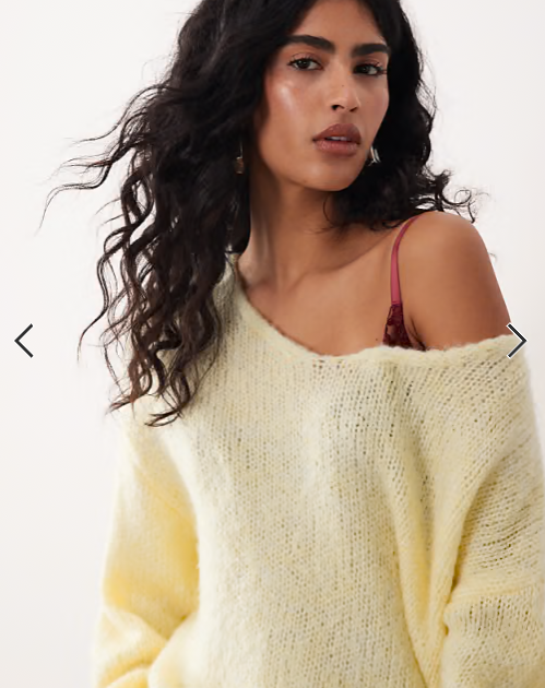 JDY oversized reversible knit jumper in pastel yellow