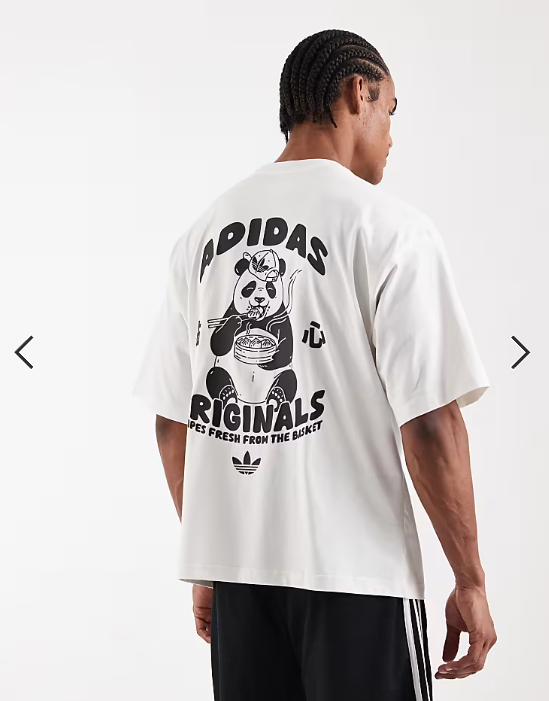 adidas Originals panda graphic t-shirt in white