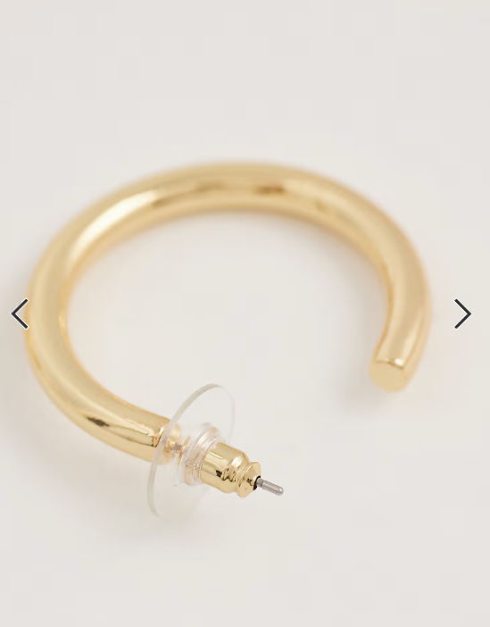 DesignB London pack of 3 hoop earrings in gold