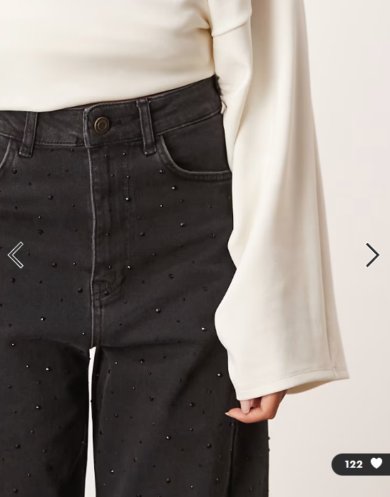 ARRANGE Eden barrel leg high waist hotfix jean in black