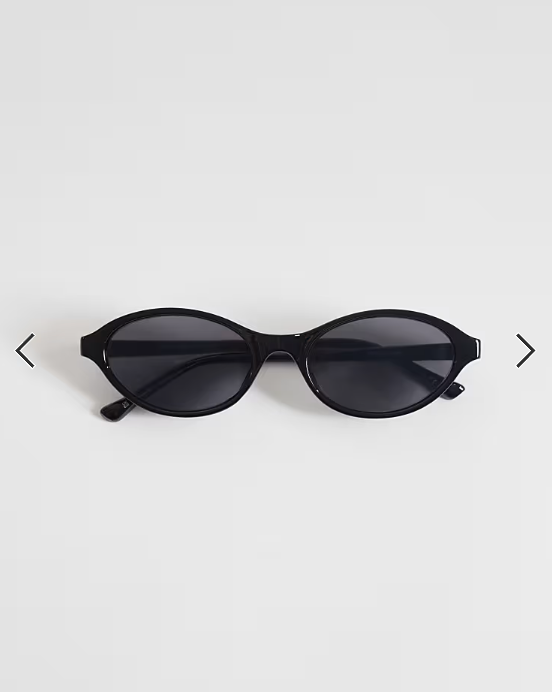 Gina Tricot thin oval sunglasses in black