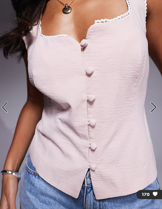 River Island - cami waistcoat in light pink