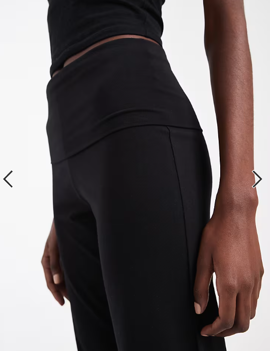 ONLY Tall fold down flare pants in black