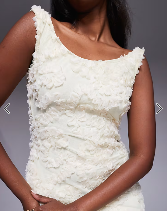 ASOS DESIGN textured maxi dress in cream