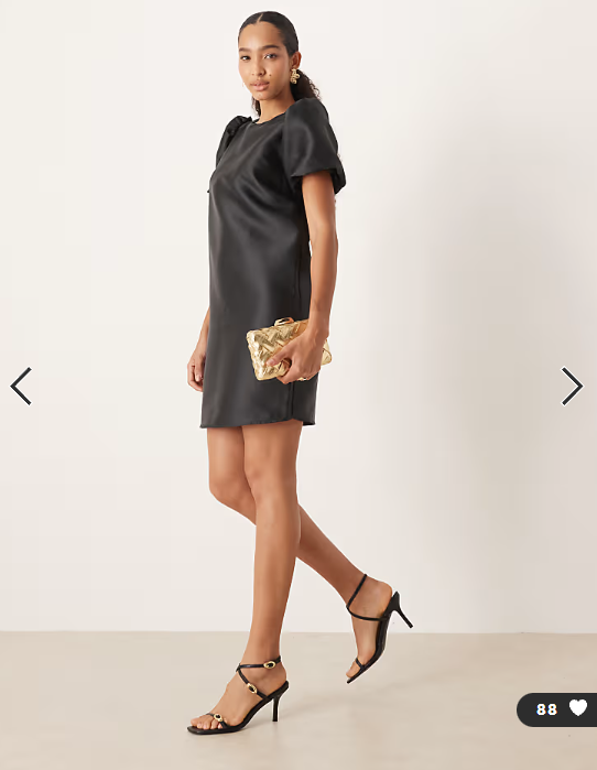Vila volume sleeve mini dress in black