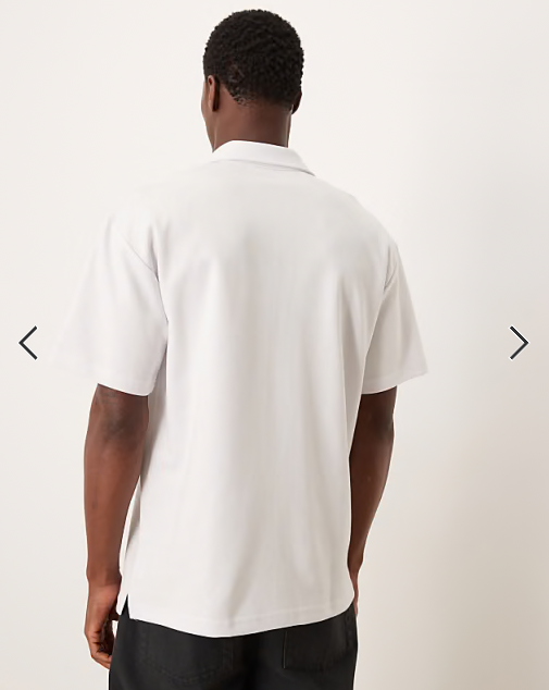 ASOS DESIGN heavyweight relaxed polo shirt in white soft touch.