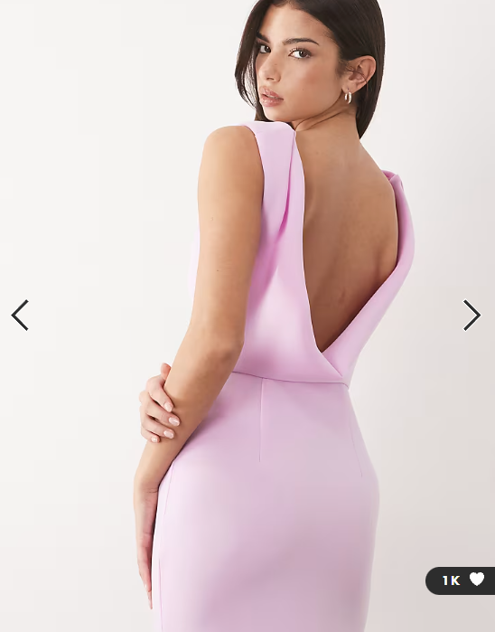 ASOS DESIGN structured scoop neck maxi dress with open back in lilac scuba-style fabric&nbsp;